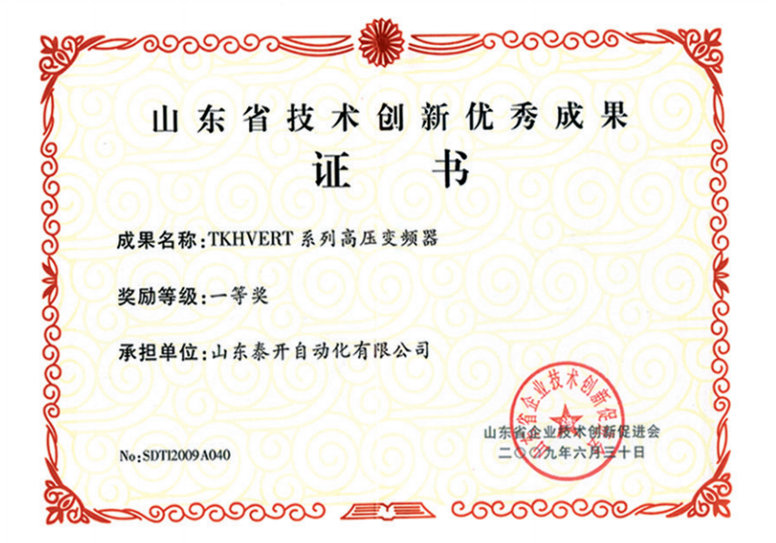 山东省技术创新一等奖